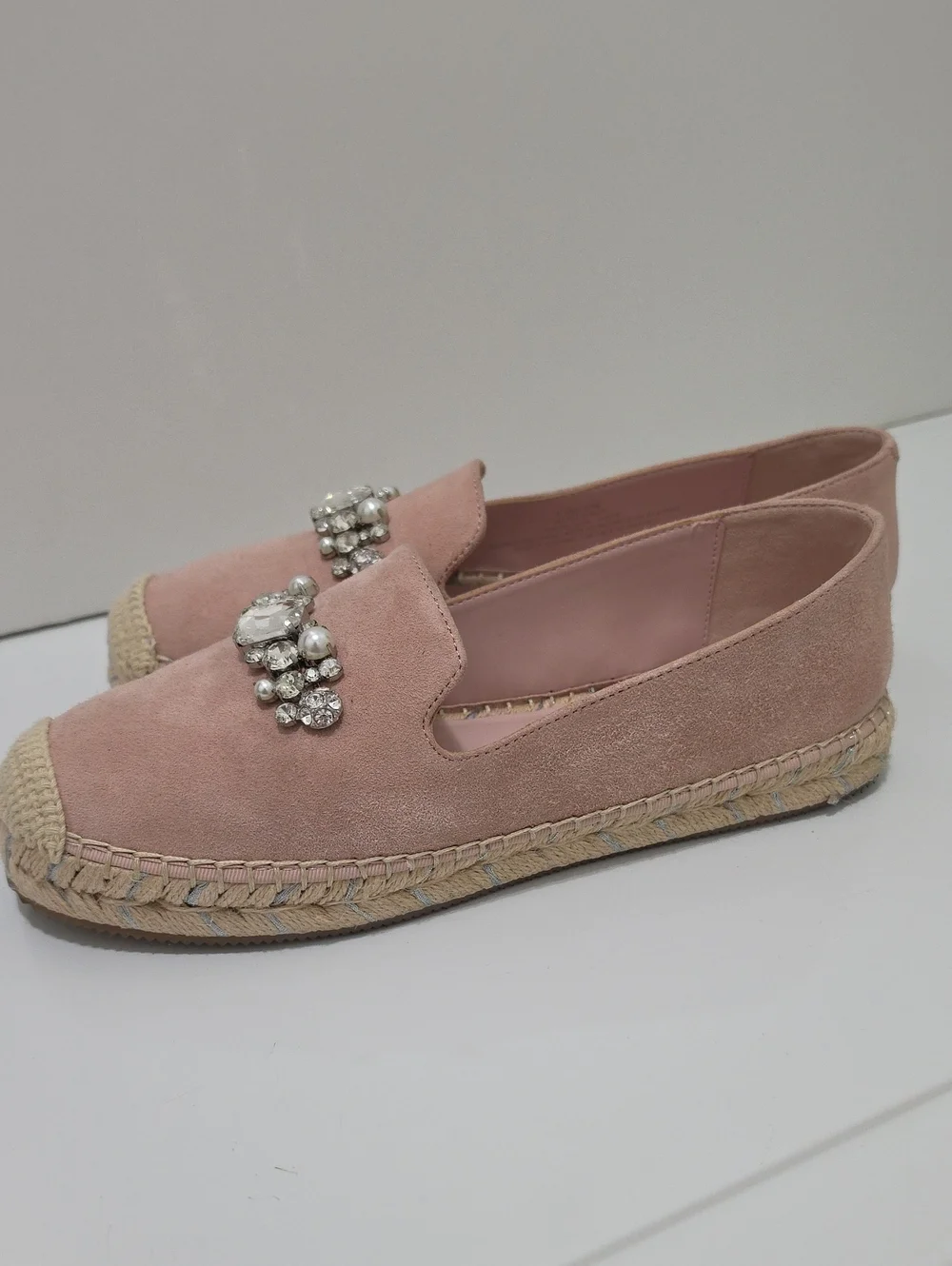 Karl Lagerfeld Paris Margie Embellished Suede Espadrilles